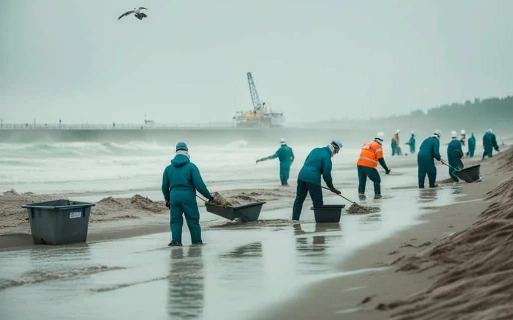 Siebarbeiten am Rerik Strand