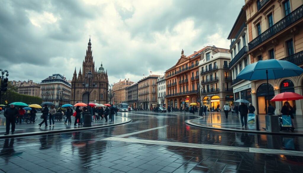 Barcelona Regen Februar