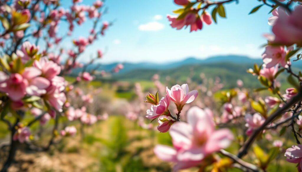 Frühlingsbeginn Sizilien Mandelblüte