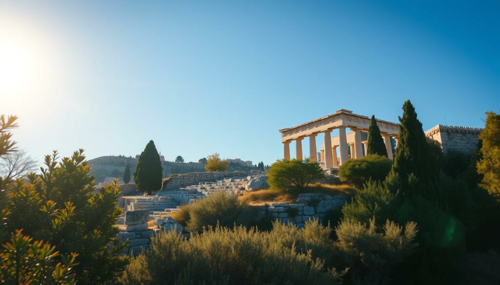 Sonnenschein Athen Januar